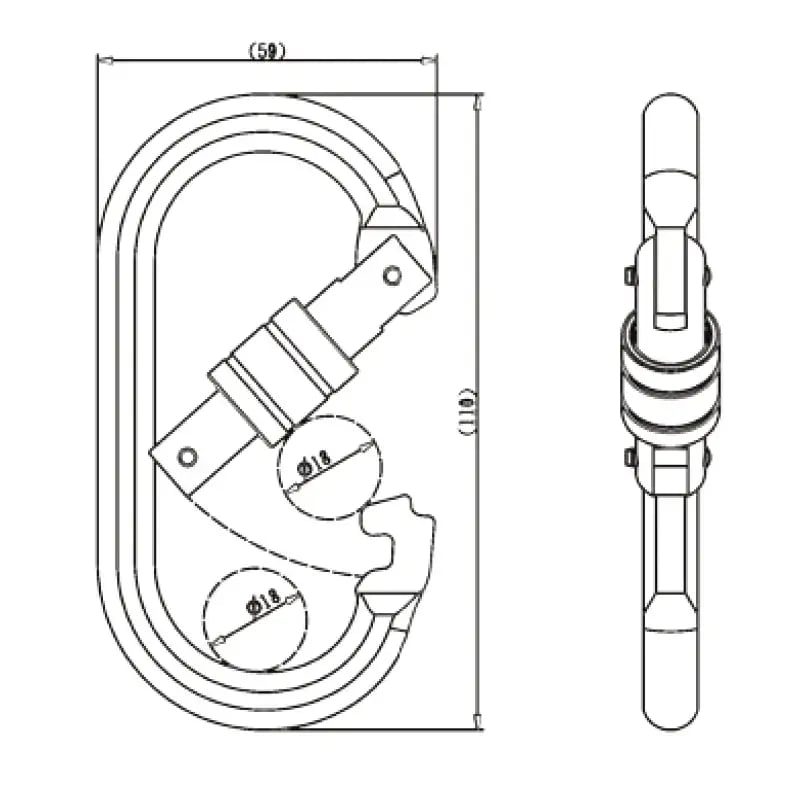 Screw gate oval carabiner