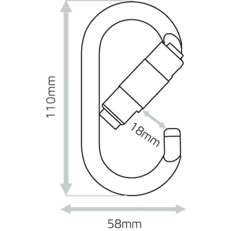 Screw gate oval carabiner