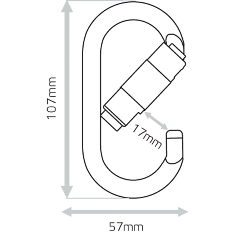 Screw gate oval carabiner