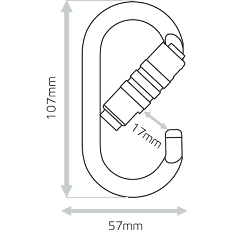 Triple lock oval carabiner