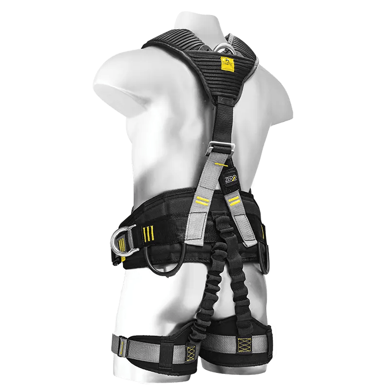 Abseil harness with integrated chest ascender