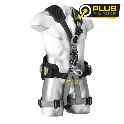SuspendPro Abseil harness with integrated chest ascender