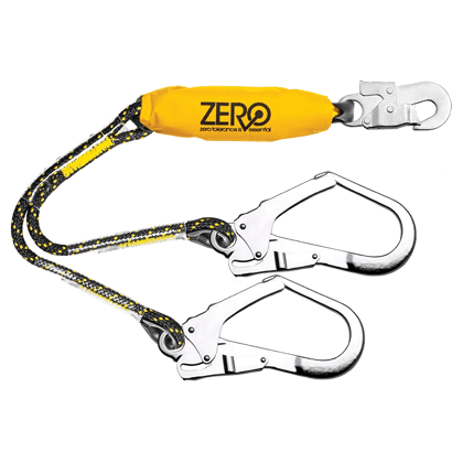 ClimbR Double rope lanyard with snaphook and scaffold hooks
