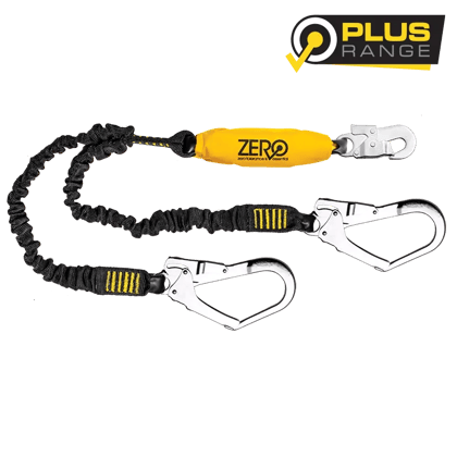 ClimbS Double webbing lanyard with snaphook and scaffold hooks