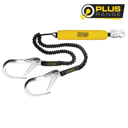 ScaffPro2 Double elasticated lanyard with snaphook &amp; 110mm scaffold hooks