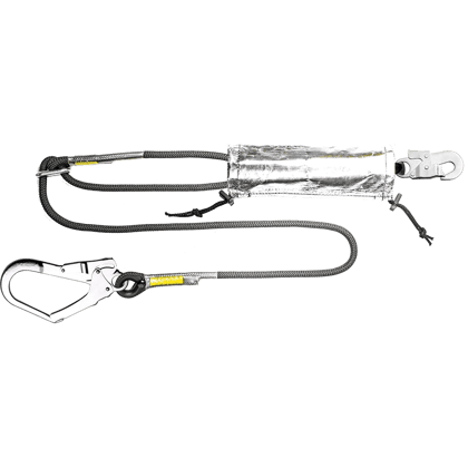 Spark Single rope lanyard with snaphook &amp; scaffold hook for hot works