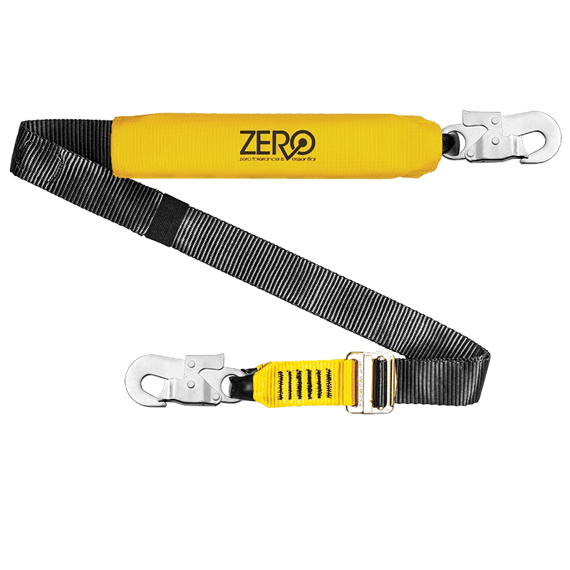 Single adjustable webbing lanyard 