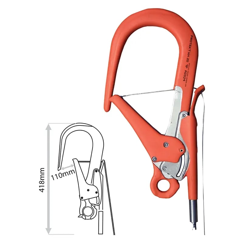 Rescue hook for pole 