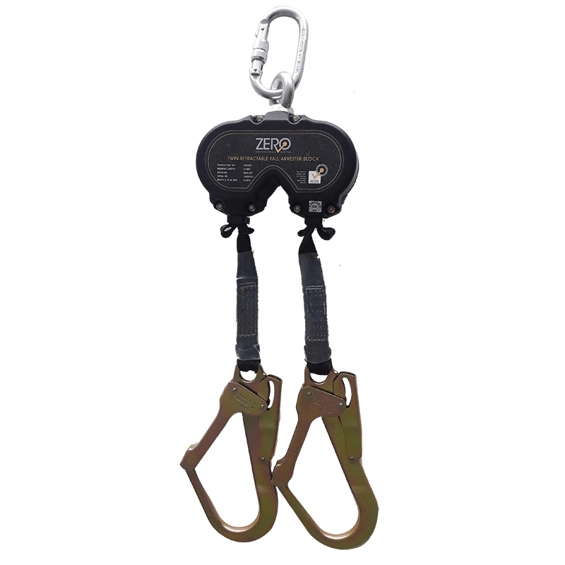 Twin self-retracting webbing lifeline