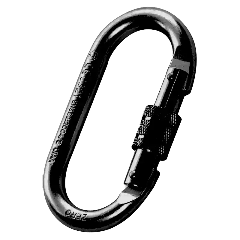 Screw gate oval carabiner (Black)