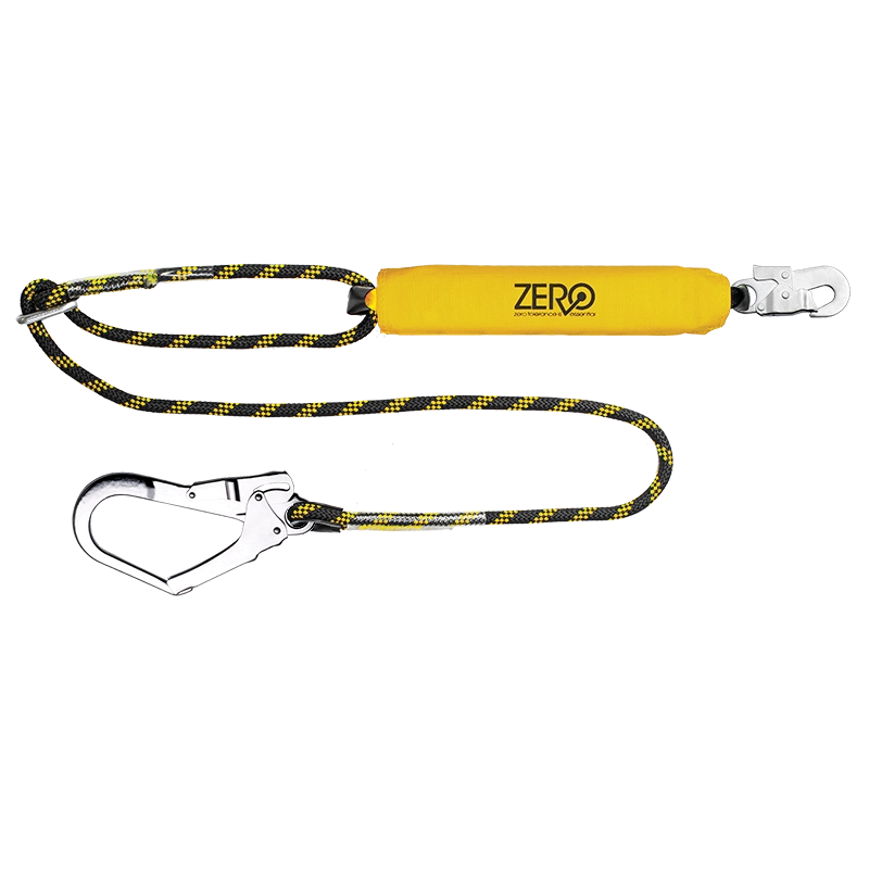Single adjustable rope lanyard with snaphook & scaffold hook 
