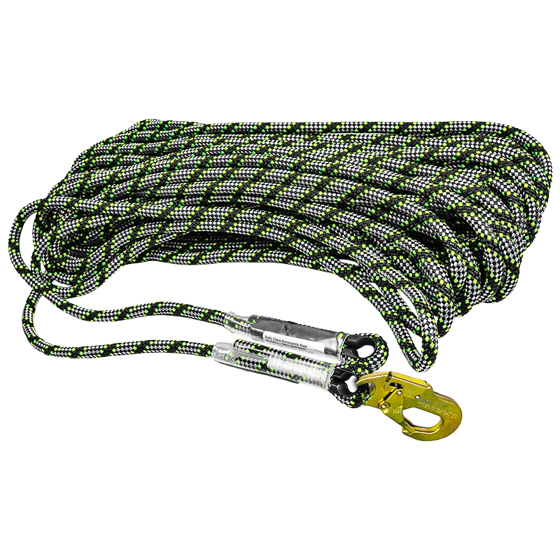Kernmantle static rope with eyelets & snap hook